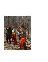 Participants get hands-on training in tree felling techniques as a part of the programs chain saw safety class.